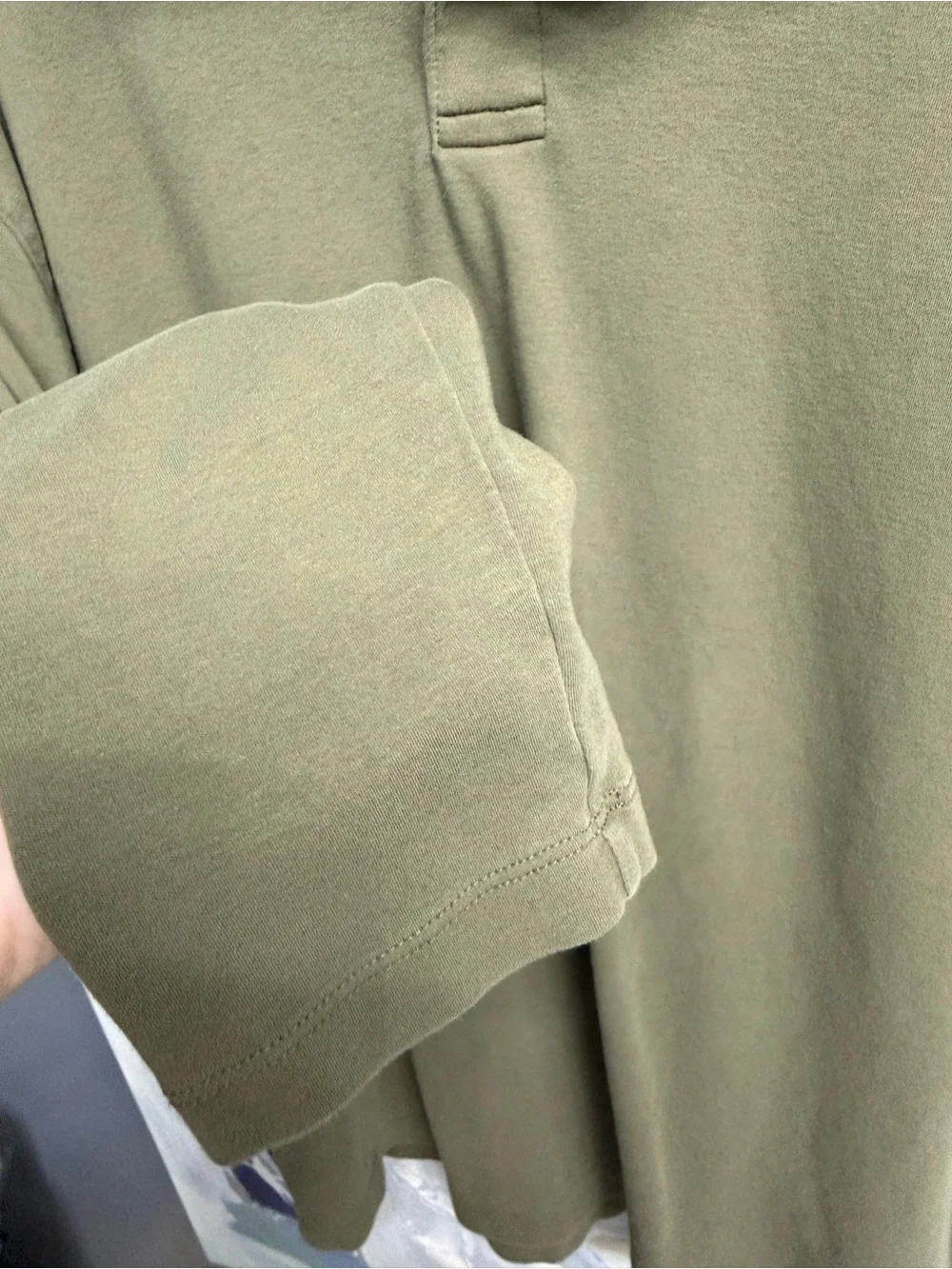 Banana Republic Olive Green Long Sleeve Polo Shirt Men’s XL 100% Cotton